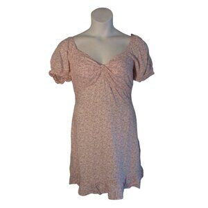 Hollister L Pink Green White Flowers Summer Dress